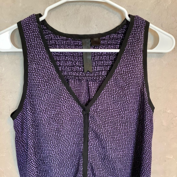 PETTICOAT ALLEY Purple Black Front Tie Sleeveless Lightweight Tank Size Small - Picture 2 of 7
